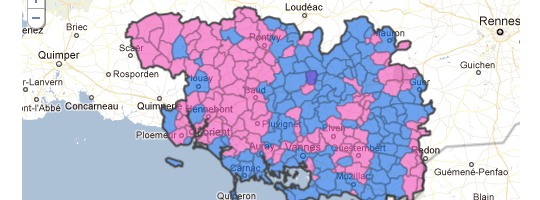 resultat-1er-tour-election 1er tour des élections sur Google Maps