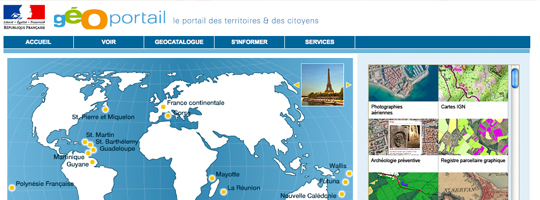 Geoportail :  le service de carto franco-français